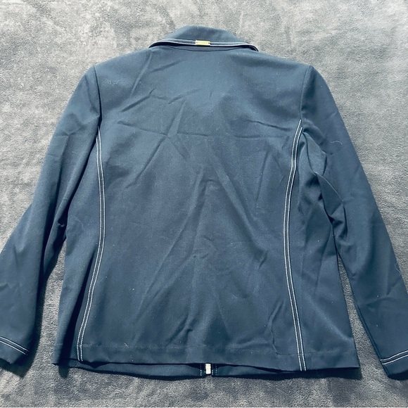 St. John Sport by Marie Navy Blue Jacket with Gold Accents - Picture 3 of 6